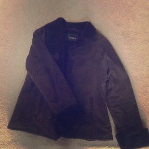 Suede brown leather coat. Gorgeous!